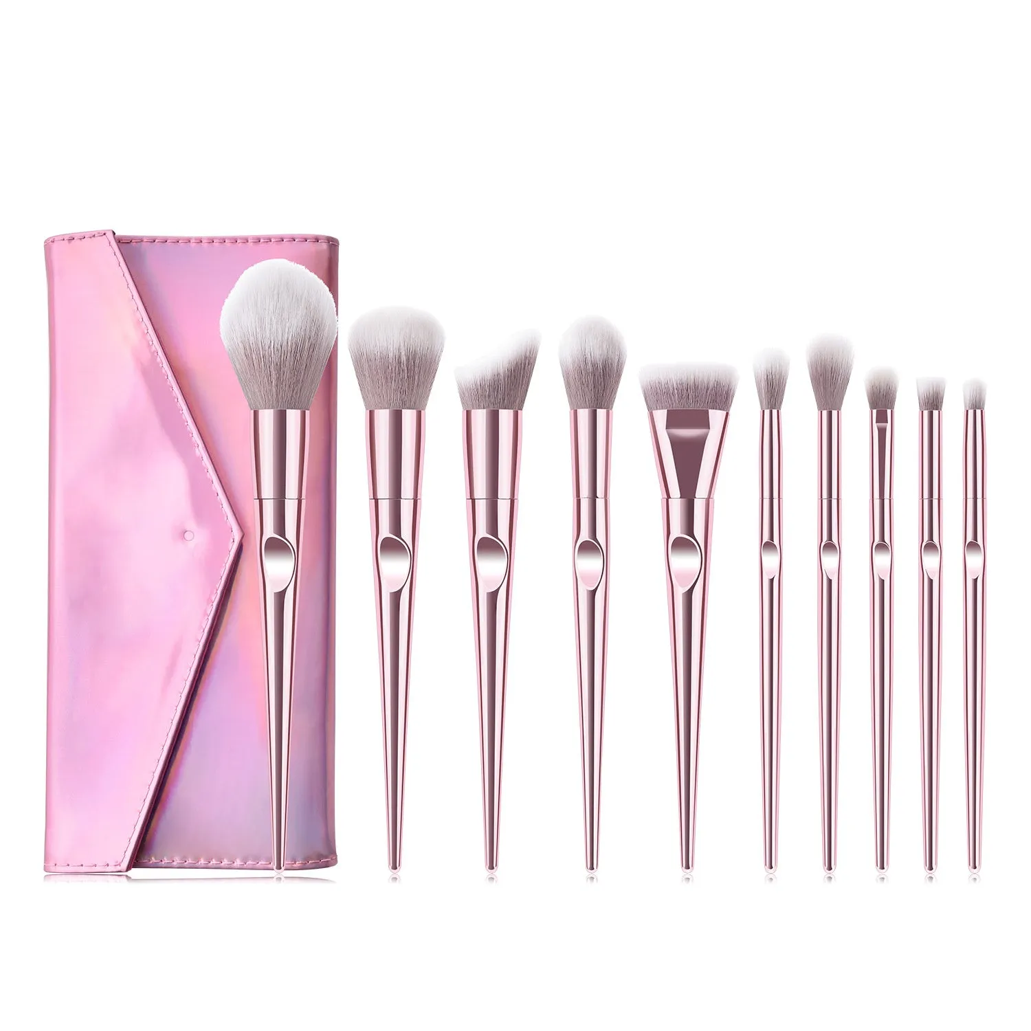 10 PCs Thumb Makeup Brushes Suit Powder Foundation Brush Beauty Tools