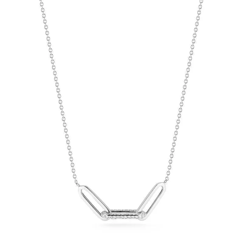 14K Gold Diamond Link Necklace