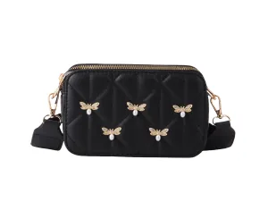 1719 - Camera Bag with Bumble Bee Charms and Web Strap