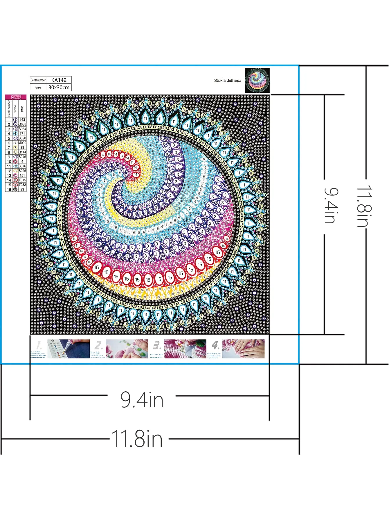 5D DIY Special-Shaped Drill-Round  30*30CM