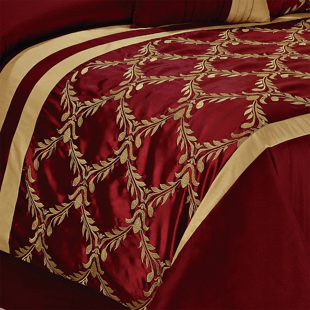 7 Piece Taffeta Fabric Embroideried Bed In A Bag  Comforter Set-Claremont