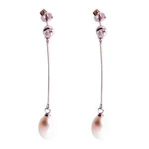 9 mm White Drop Pearl Earrings