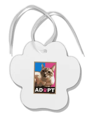 Adopt Cute Kitty Cat Adoption Paw Print Shaped Ornament