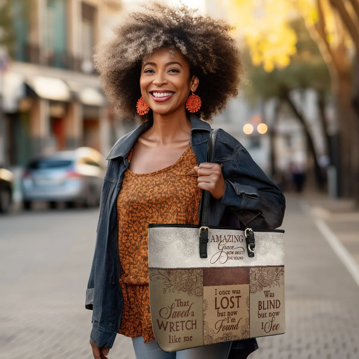 Amazing Grace - Personalized Leather Totebag