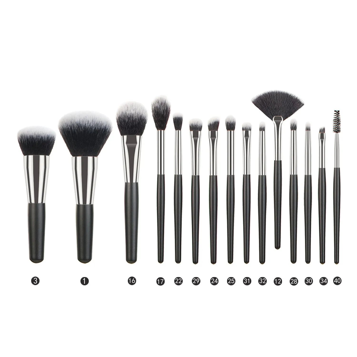 Animal Hair Makeup Brush Full Set