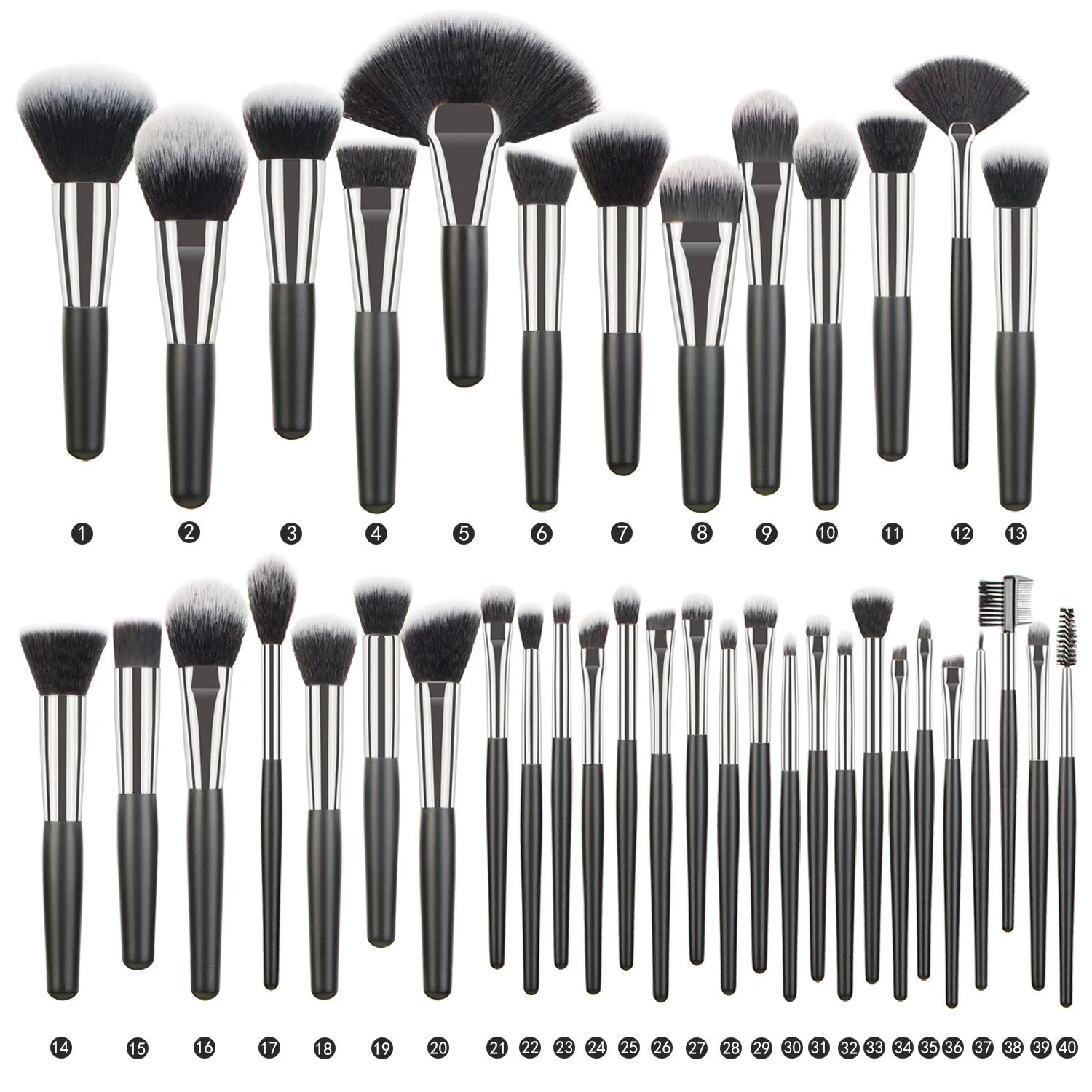 Animal Hair Makeup Brush Full Set