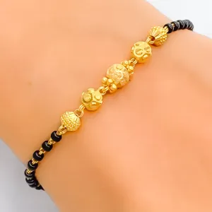 Attractive Dazzling 22k Gold Black Bead Bracelet