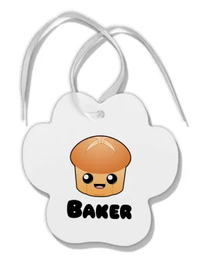 Baker Cute Roll Paw Print Shaped Ornament