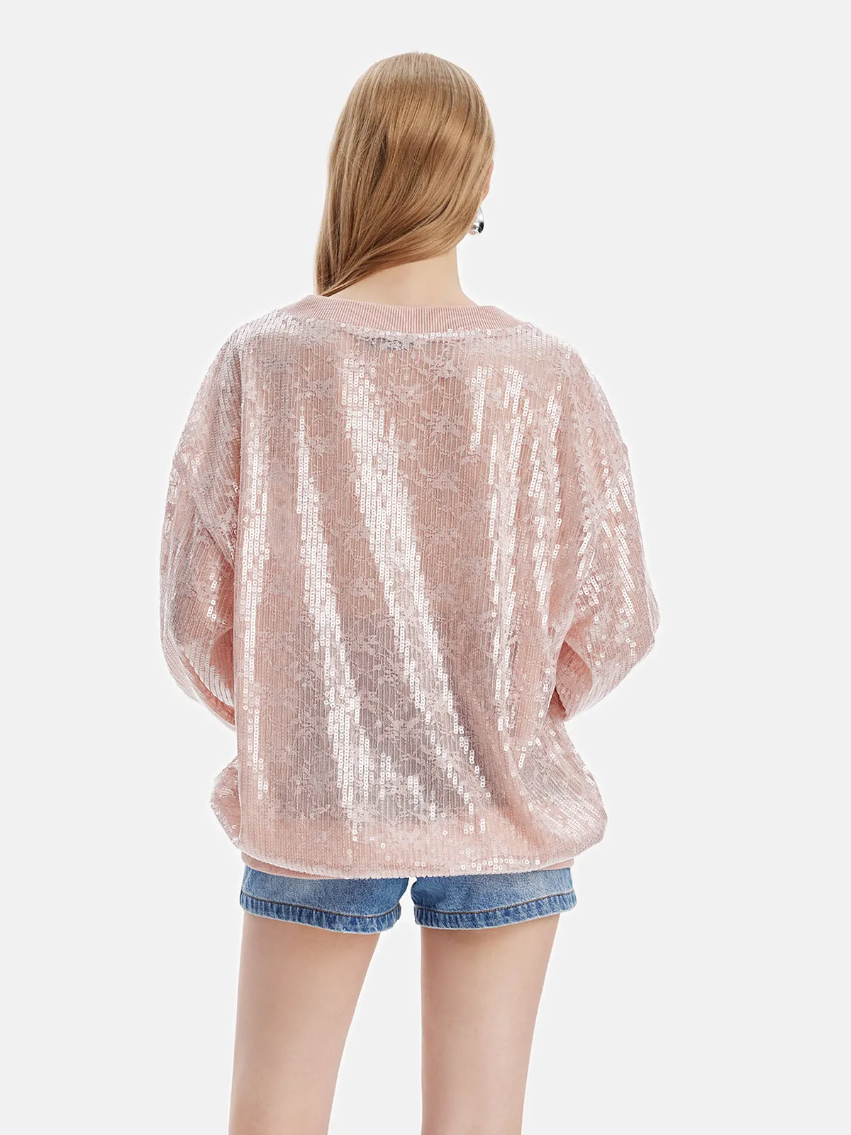 Baroque Lace Sequin Blouse