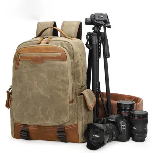 CANVAS WATERPROOF 15‘’ MENS LARGE NIKON CAMERA BACKPACK CANON CAMERA BAG DSLR CAMERA BAG FOR MEN