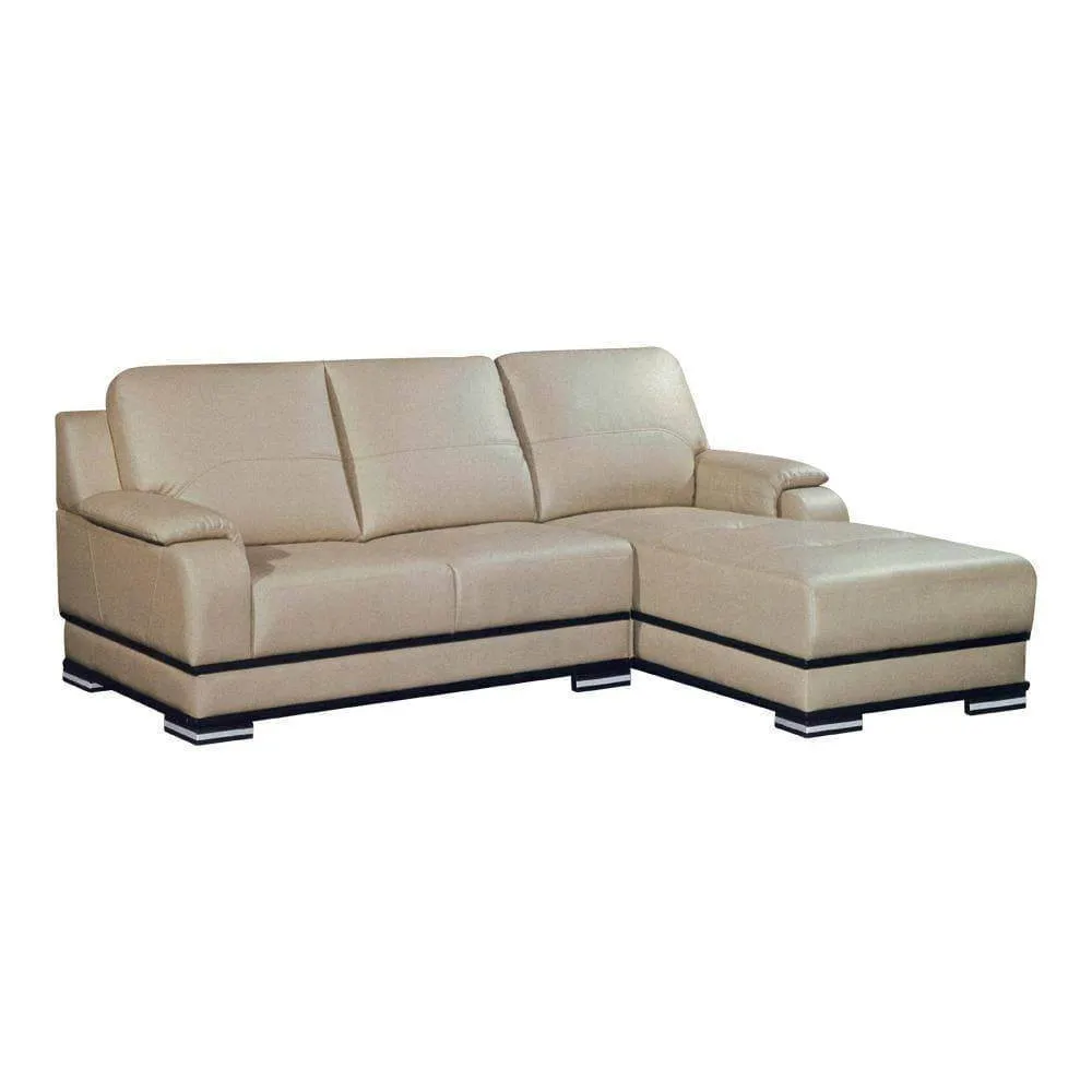 Carnation L-Shaped Faux Leather Sofa