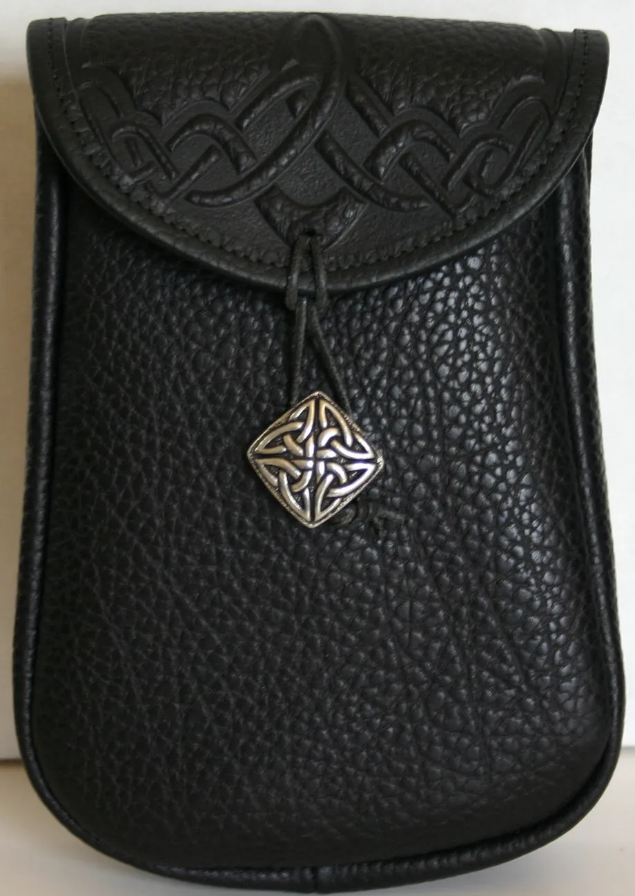 Celtic Leather Belt Pouch (Deep)