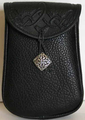 Celtic Leather Belt Pouch (Deep)