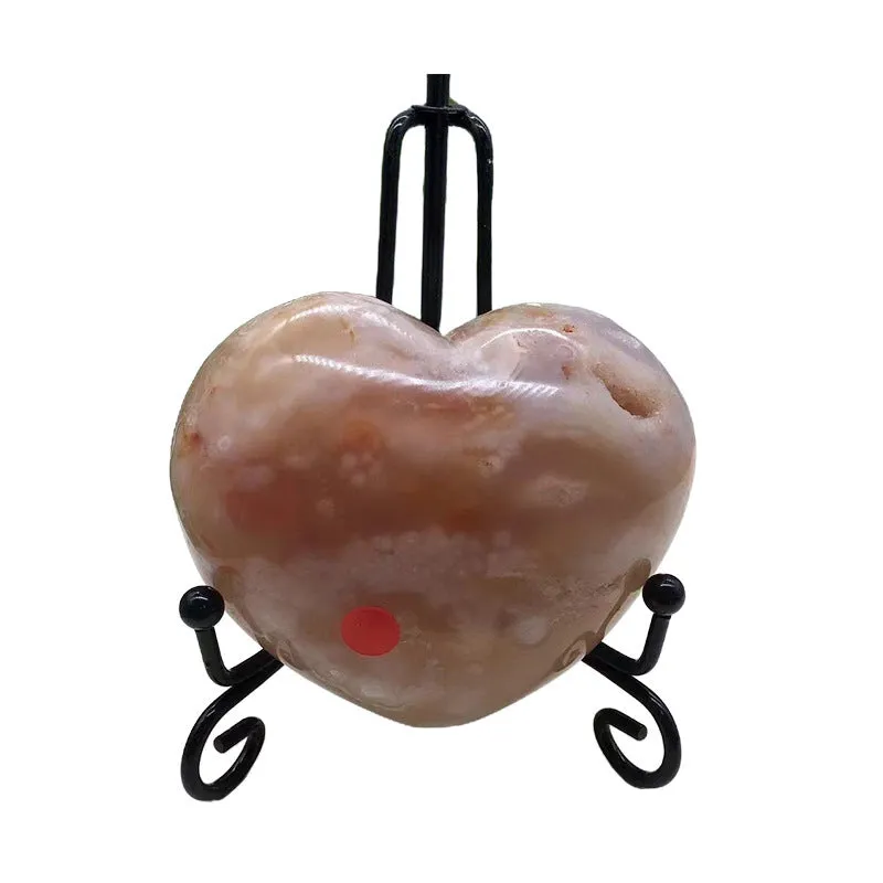 Cherry Blossom Agate Heart Shape