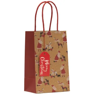 Christmas Santa's Dogs Small Gift Bag