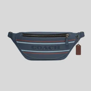 COACH Warren Belt Bag With Coach Stripe Gunmetal/Denim Multi CH000