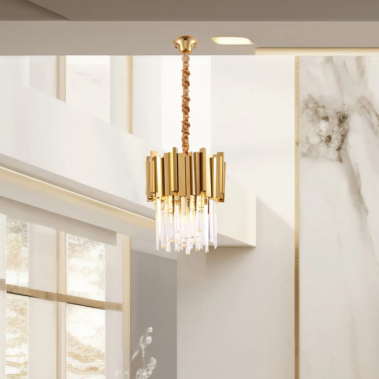 Compact Crystal Chandelier