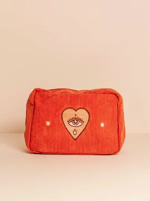 Corduroy Makeup Bag: Rust