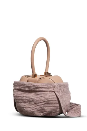 Crossover Knit Bag in Nude Cashmere