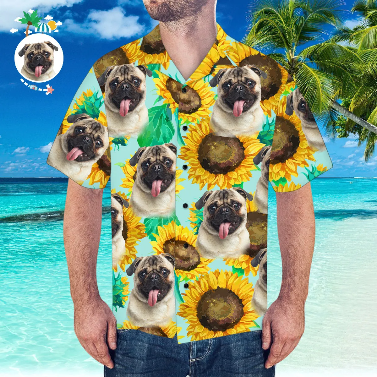 Custom Face Hawaiian Shirt Personalised Hawaiian Shirt Summer Sunflower Shirt