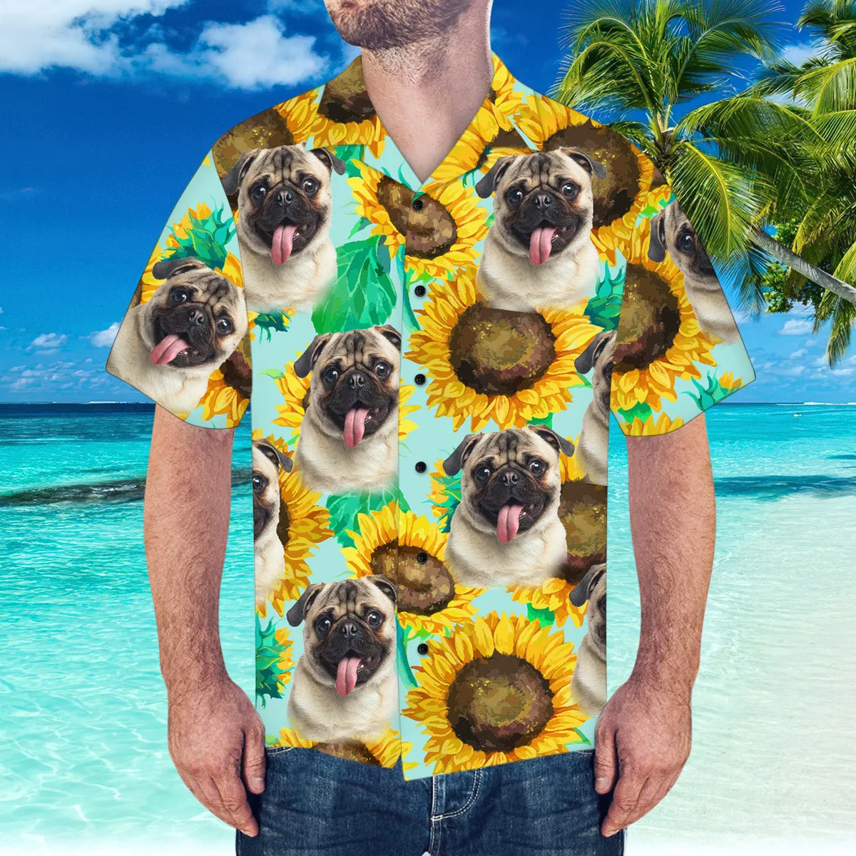 Custom Face Hawaiian Shirt Personalised Hawaiian Shirt Summer Sunflower Shirt