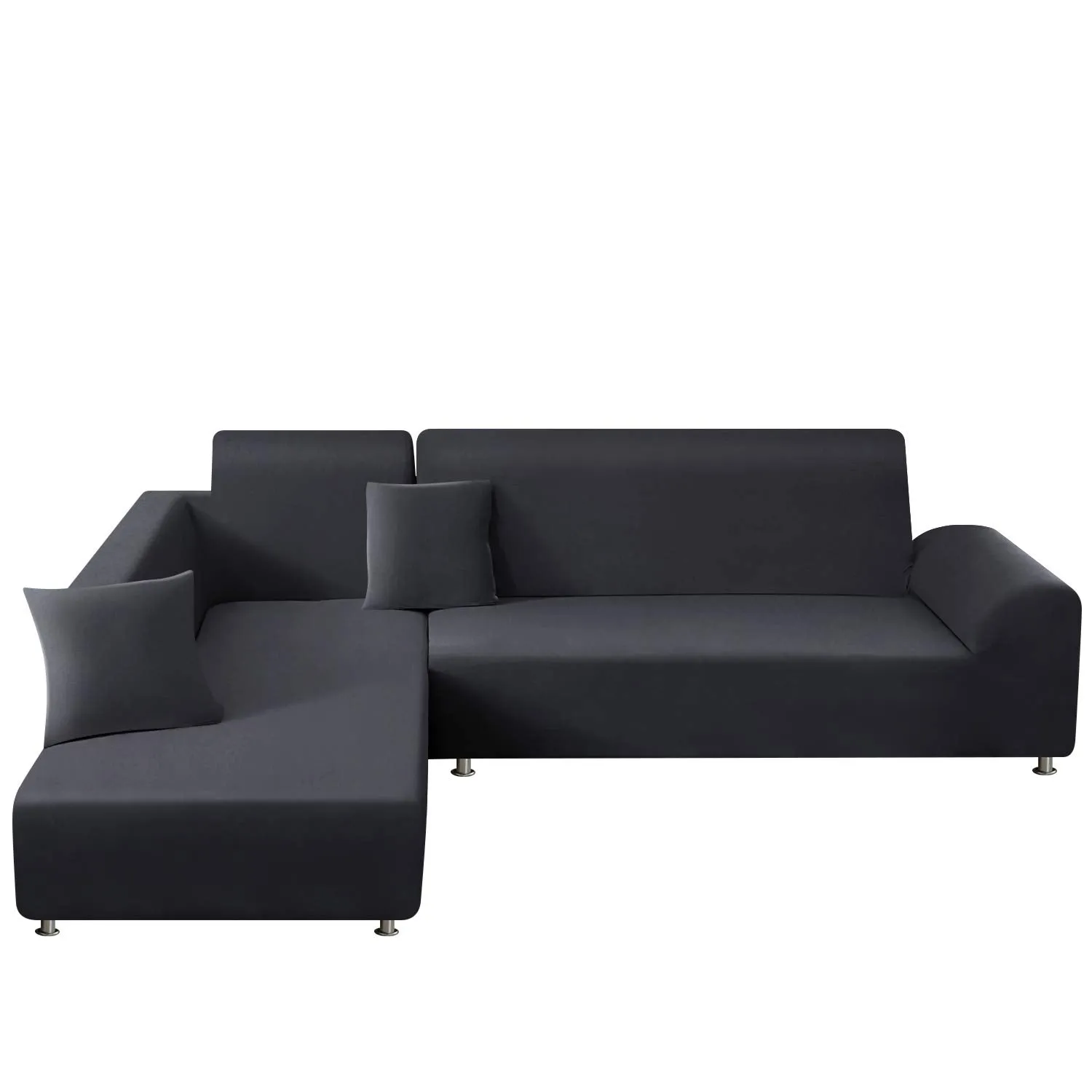 Dark Grey L-Shaped Sofa Covers (3 Seater   3 Seater )