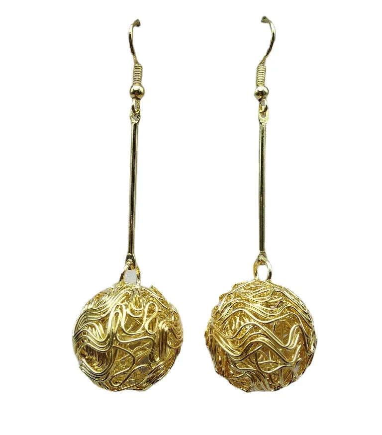 Dazzling Celestial Metal Orb Earrings - Vienna Verve Collection