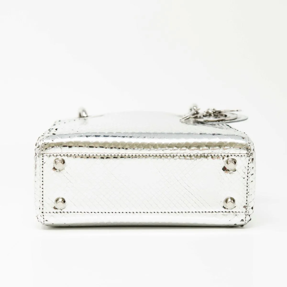 Dior Silver Python Mini Lady Dior Bag