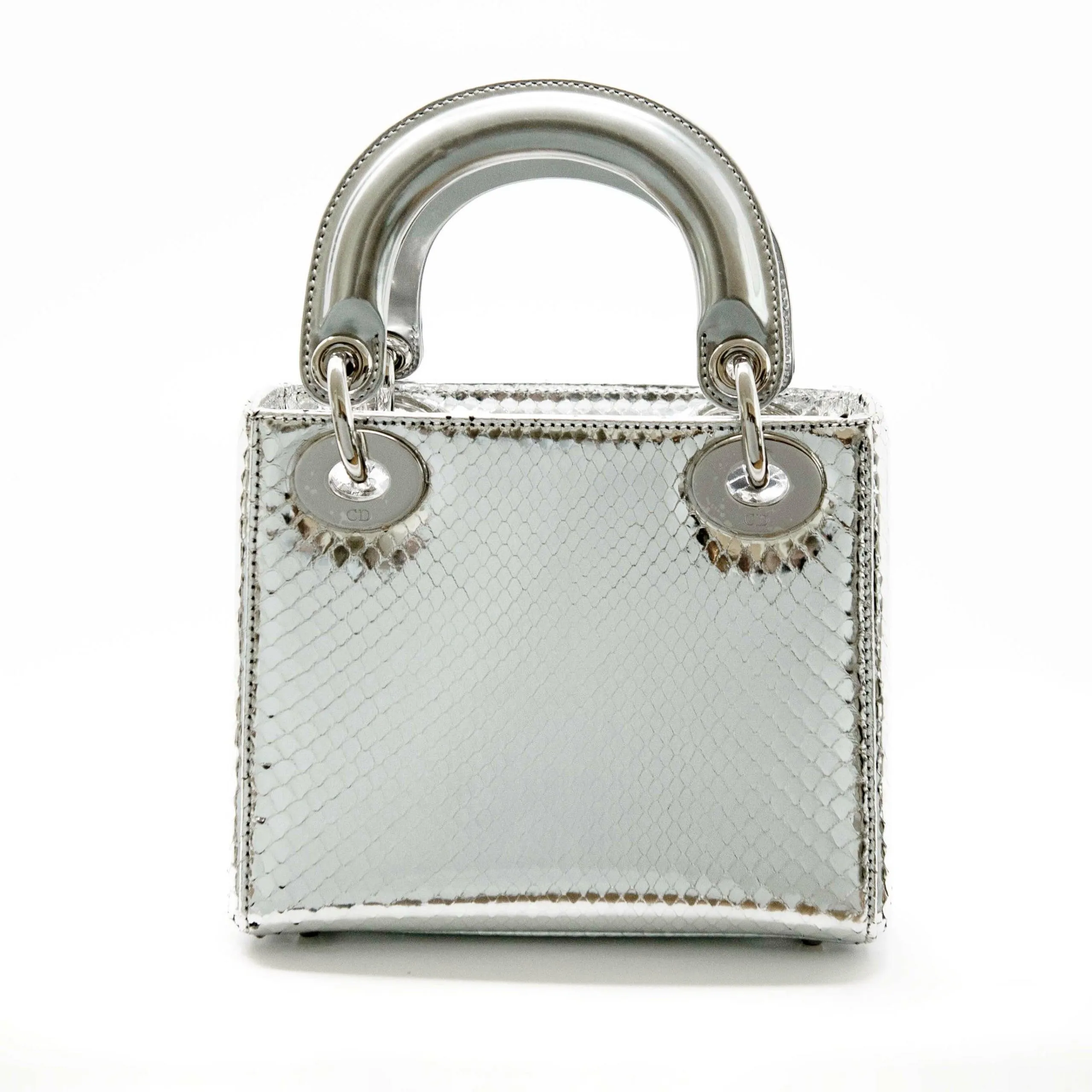 Dior Silver Python Mini Lady Dior Bag