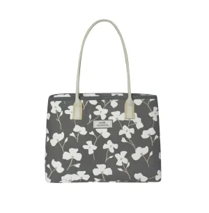 Earth Squared - Emily Tote Shoulder Bag - Blossom Print - Charcoal - 42x27x13cm