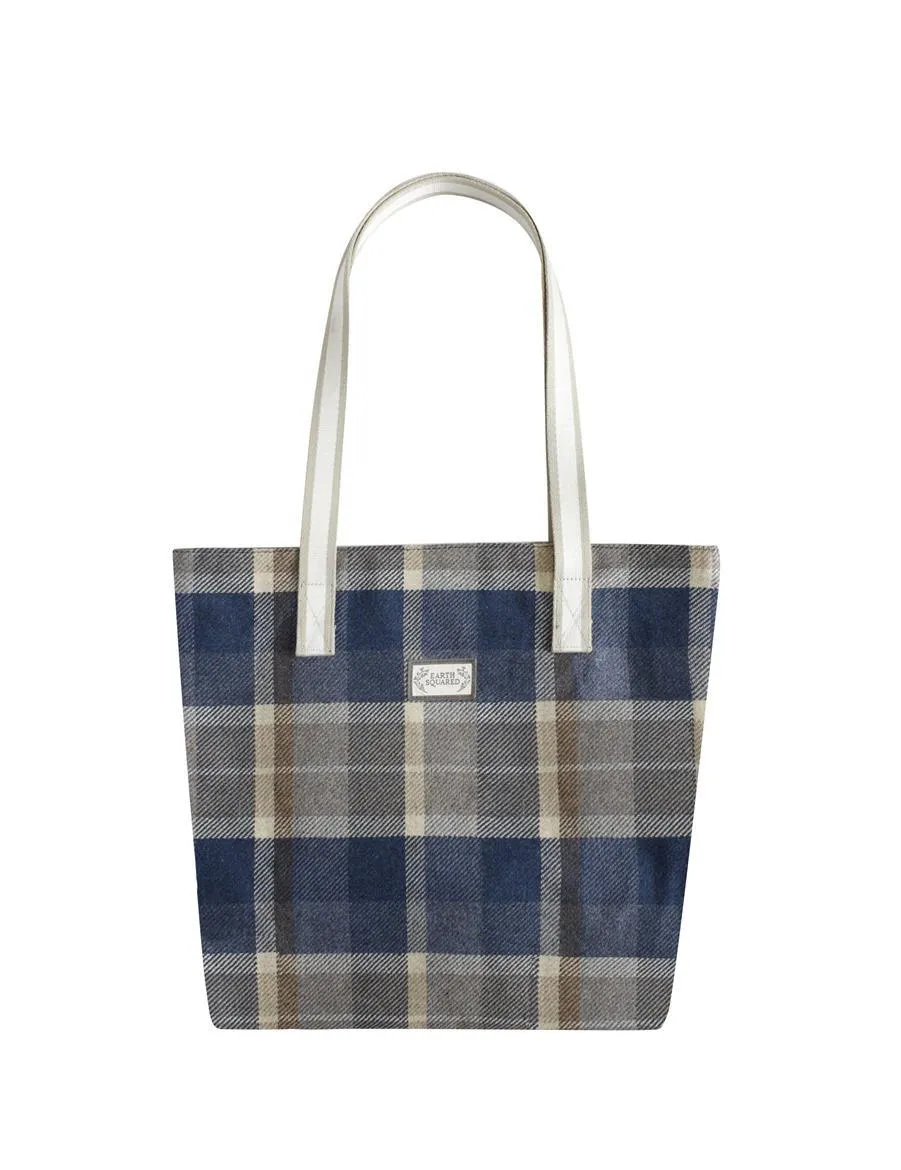 Earth Squared - Shopper Tote Bag - Bass Tweed - Navy Blue - 30x35x10cms