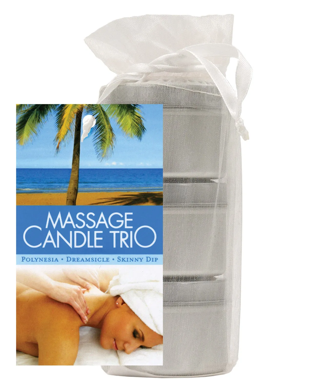 Earthly Body Massage Candle Trio Gift Bag - 2 oz Skinny Dip, Dreamsicle, & Guavalva