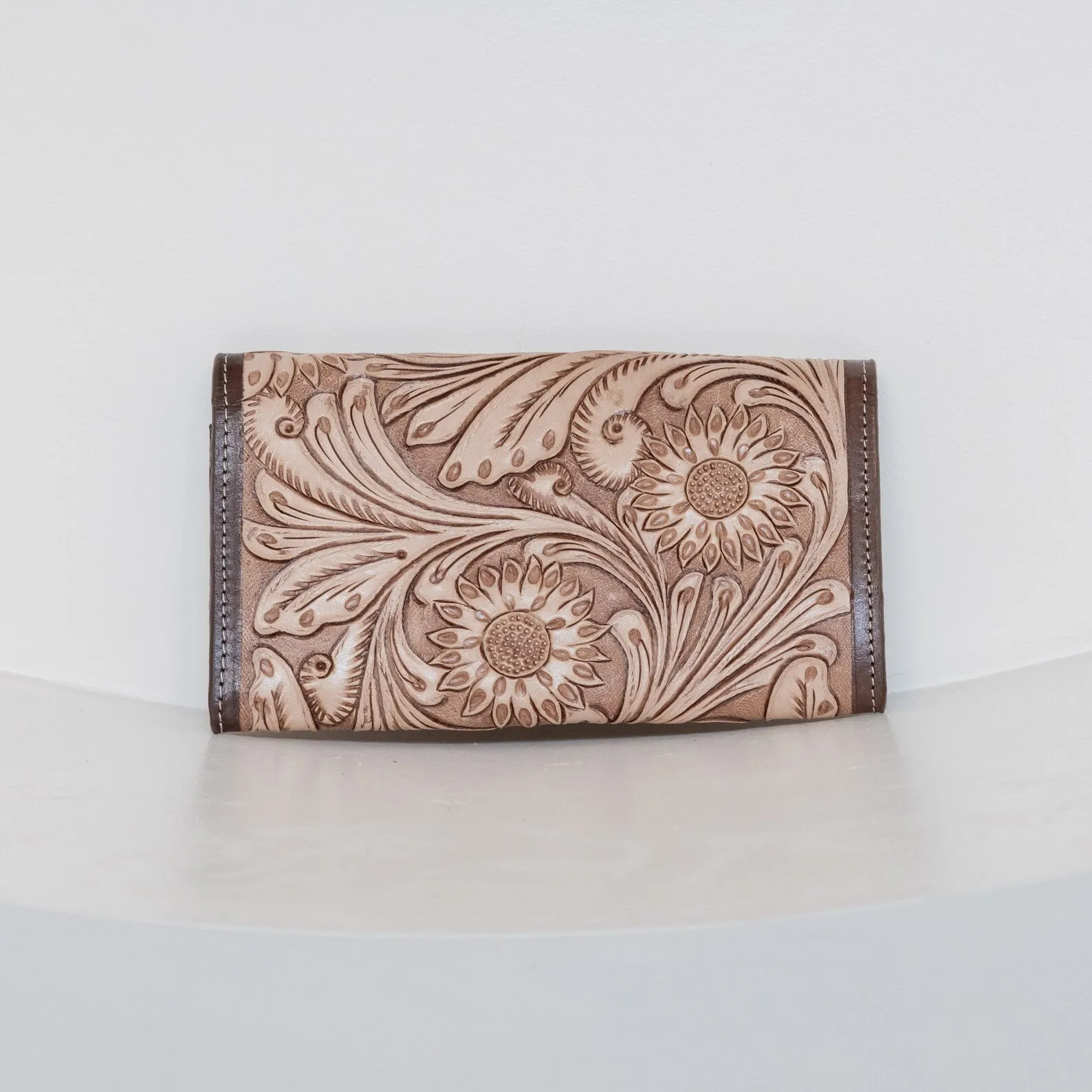 Engraved Tooled Leather Women's Wallet