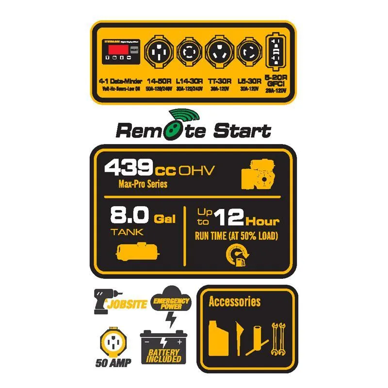 Firman P08003 8000W/10000W 50 Amp Remote Start Gas Generator New