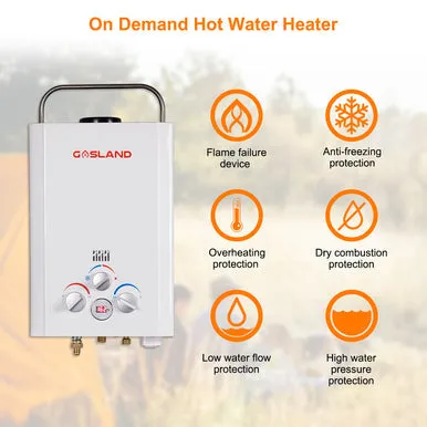 Gasland Outdoor Portable Tankless Water Heater - 1.58GPM 6L