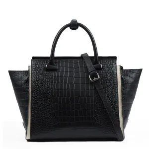 Genuine Leather Crocodile Leather Trapeze Bag