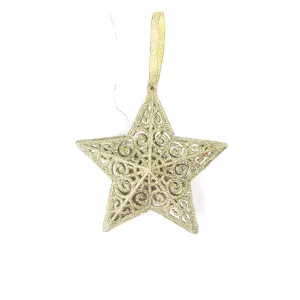 Glitter Star lantern Ornament with LED light