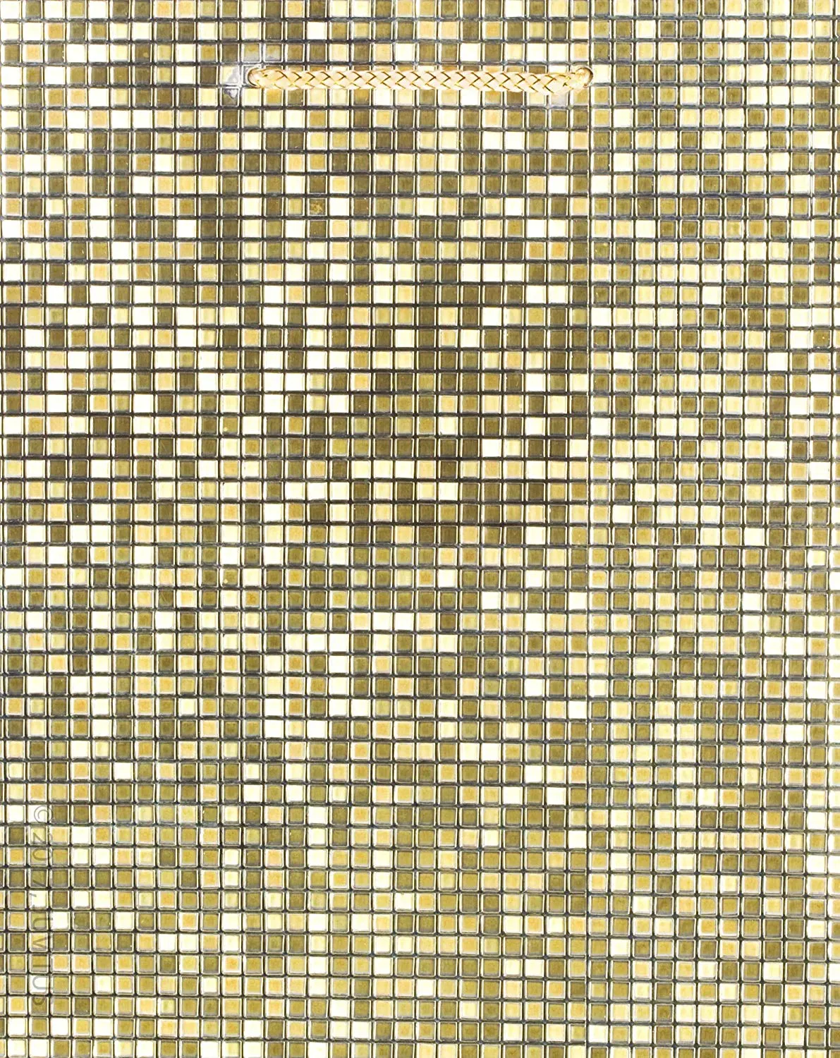 Gold Metallic Luxury Mosaic Tile Textured Print Design Gift Bag - Medium Size Bag - (7.75" x 9.88") 6 PACK for Any Celebration or Event, Anniversaries, Birthdays, Weddings, Baby Showers, Holidays