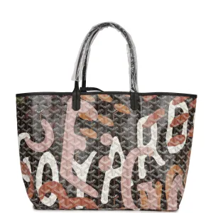 Goyard Limited Edition Black and Pink Goyardine Canvas Lettres Camouflage St. Louis PM Tote Bag Palladium Hardware