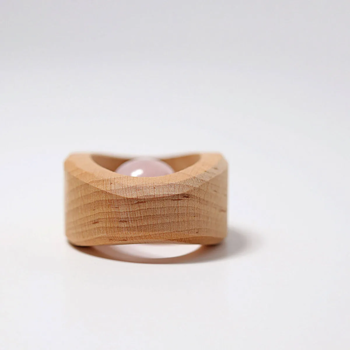 Grimm's Wooden Rattle Rose Quartz