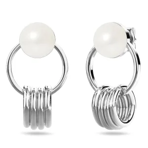 Helena Pearl & Charm Ring White Gold Drop Earrings