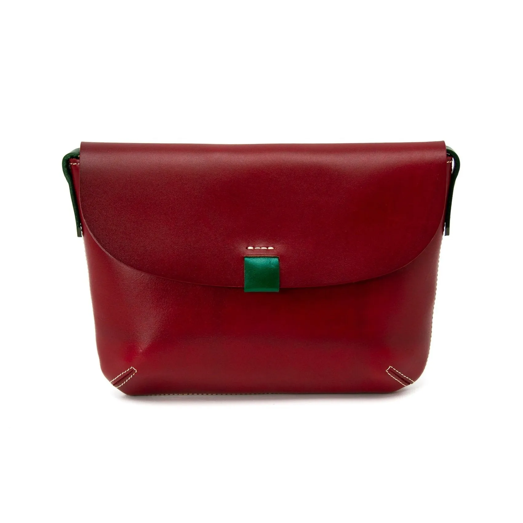 High Quality Leather Handmade Bag, Colour Blocking Flap Bag-i7bags