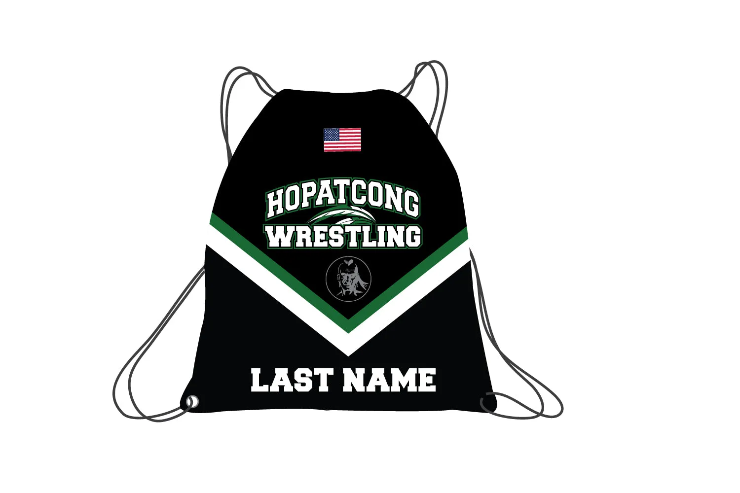 Hopatcong Wrestling Sublimated Drawstring Bag