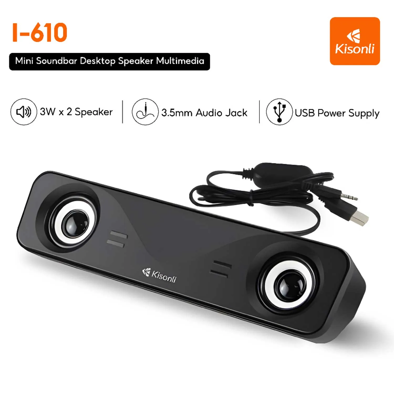 KISONLI I-610 USB HOME THEATER SYSTEM SOUNDBAR SPEAKER FOR PC OR LAPTOP