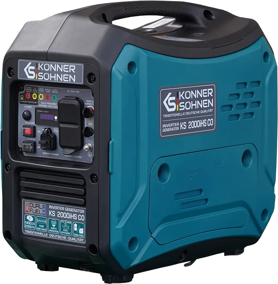 Konner Sohnen KS 2000iHS CO 1800W/2000W Generator LPG/Gasoline Inverter with CO Sensor Pure Sine Wave New