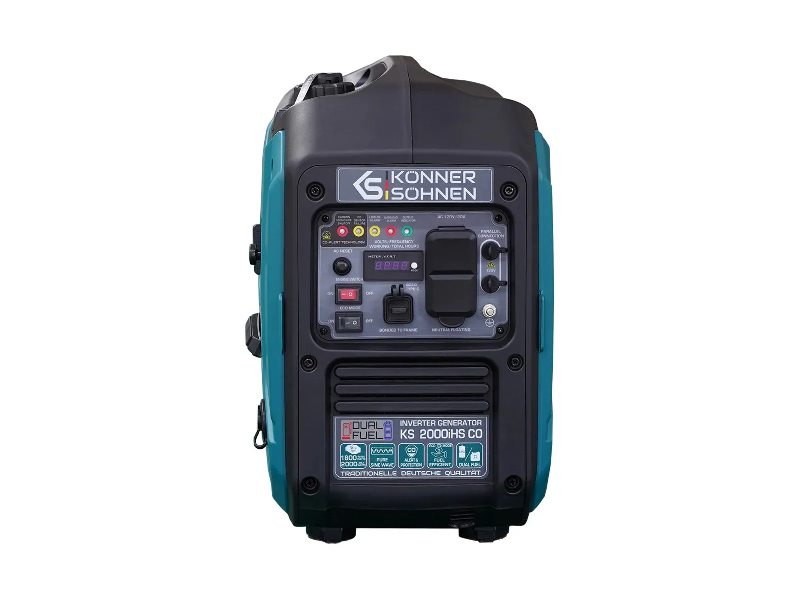 Konner Sohnen KS 2000iHS CO 1800W/2000W Generator LPG/Gasoline Inverter with CO Sensor Pure Sine Wave New