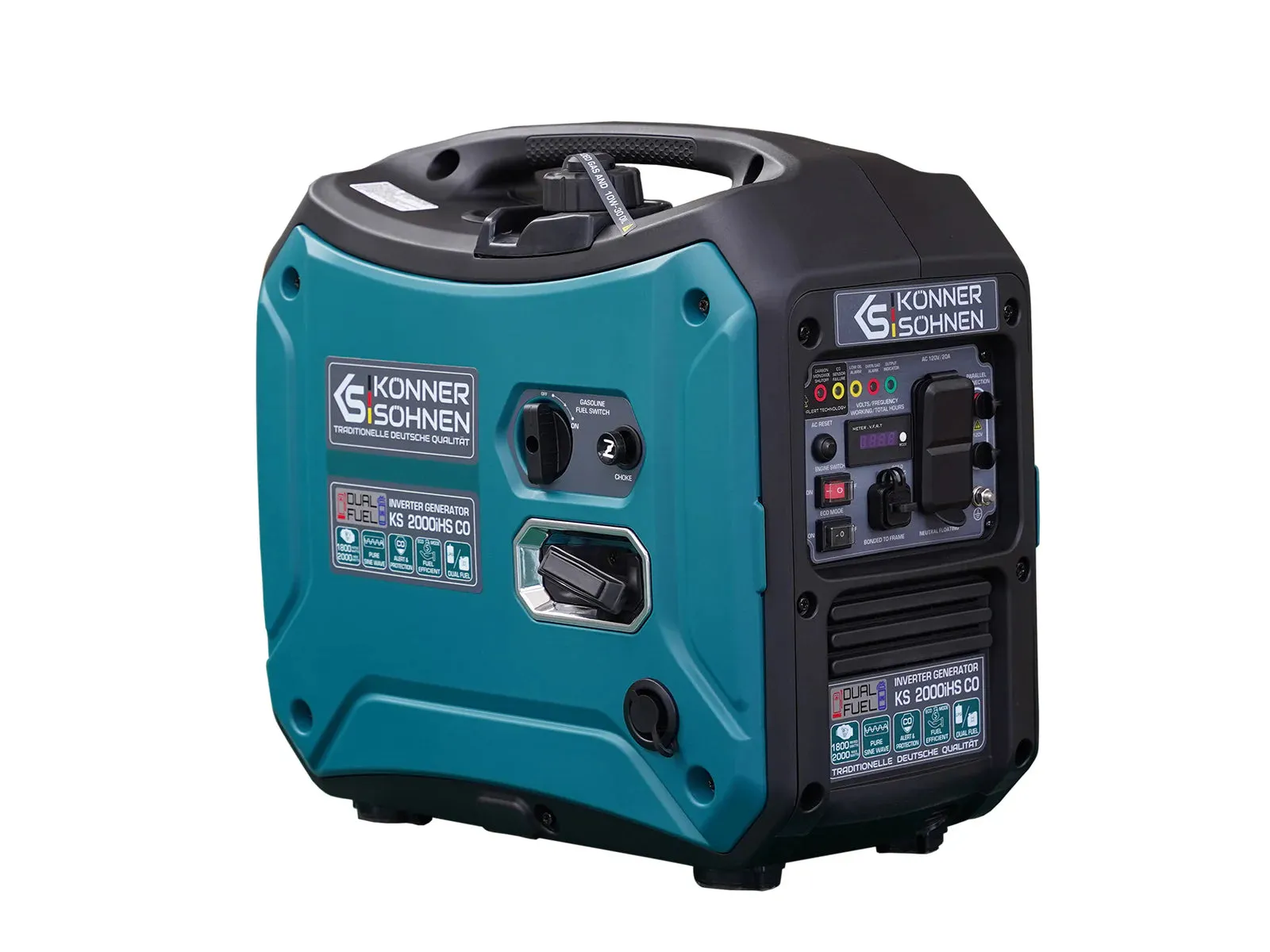 Konner Sohnen KS 2000iHS CO 1800W/2000W Generator LPG/Gasoline Inverter with CO Sensor Pure Sine Wave New