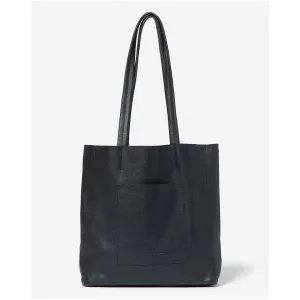 Leather Georgia Mini Tote Bag - Black