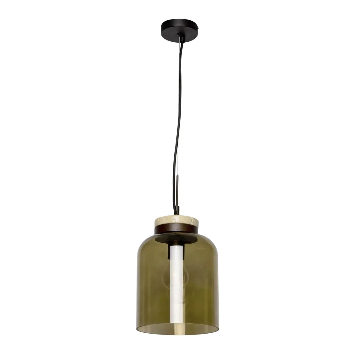 LED Pendant Ceiling Light Matt Antique Bronze Glass Shade Kitchen Dining Dia20cm