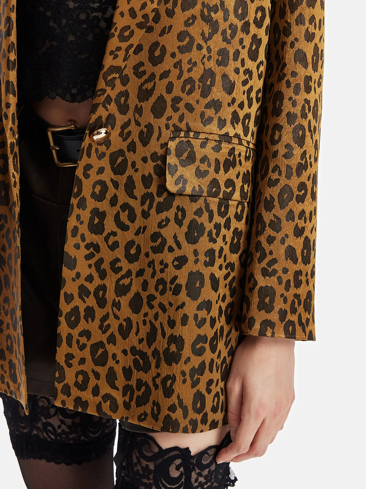 Leopard Print Oversized Blazer